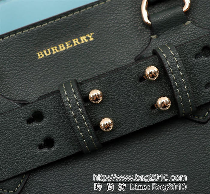 BURBERRY巴寶莉 小號 敞口式托特包款「The Belt 貝爾特包 正面飾有 Burberry 字母壓花徽標 可手提斜背  Bhq1101